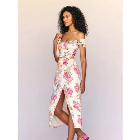 💕REFORMATION💕 Genesis Silk Dress ~ Giverny Floral Print 100% Silk 12 NWT - Picture 7 of 16